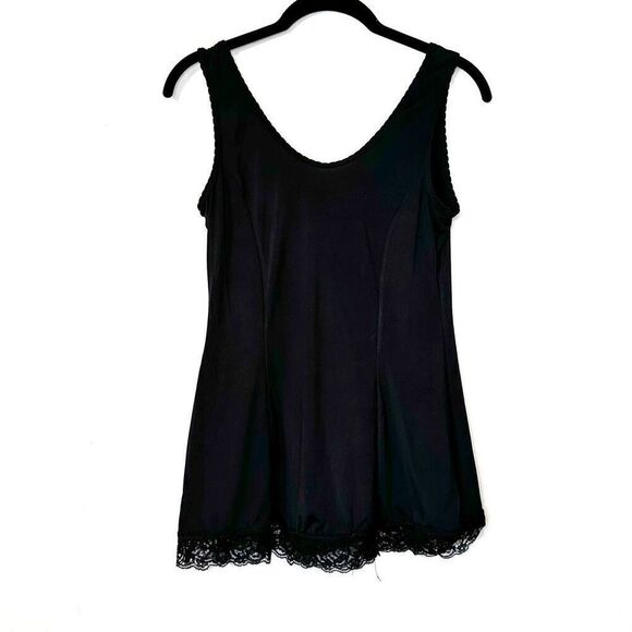 Jones New York Lace Trim Scoop Neck Stretch Tank Top Black Medium - Picture 1 of 4